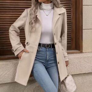 women wool coat elegant medium length