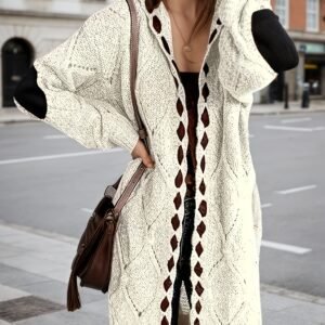 women long cardigan knitted elegant winter style