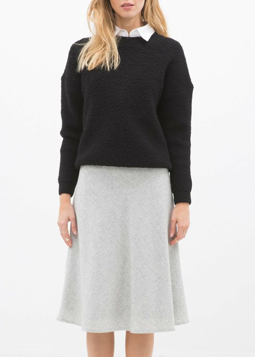 High-Waisted Wool Midi Skirt - Image 5