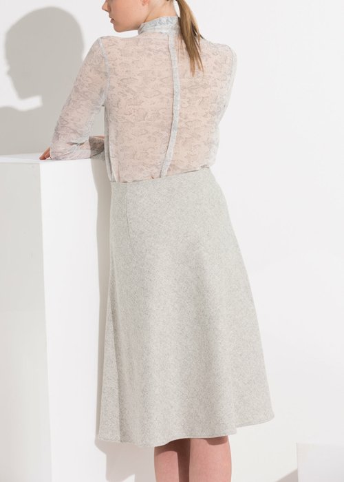 High-Waisted Wool Midi Skirt - Image 7