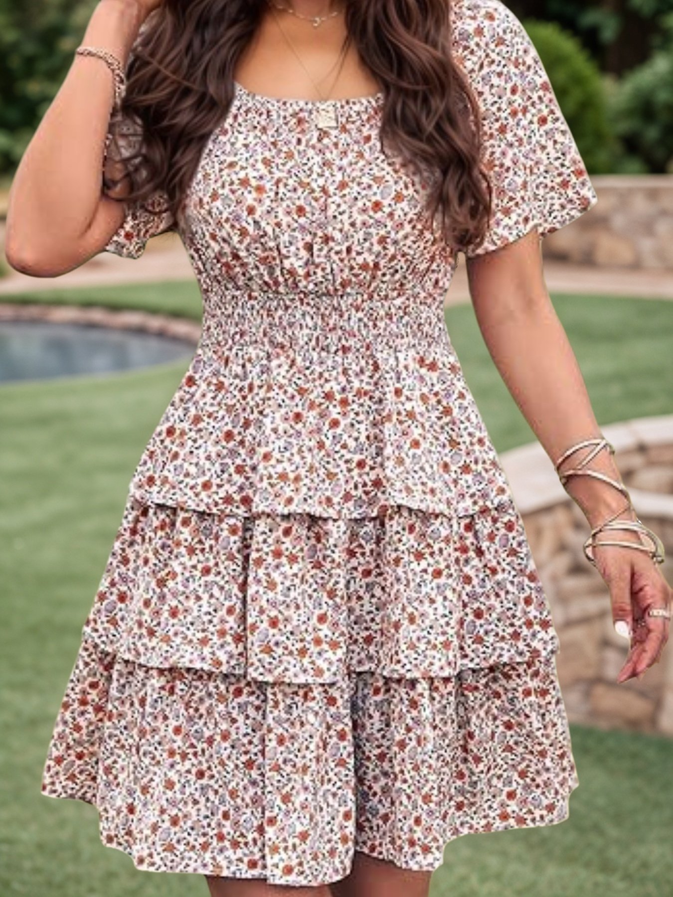 Valeria Floral Tiered Summer Dress - Image 5