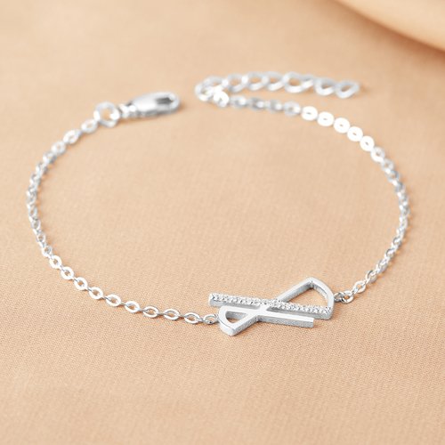 infinity charm bracelet in sterling silver with minimalist design