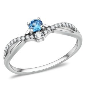 stainless steel ring with AAA cubic zirconia high polished finish