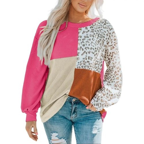 Women’s Casual Colorblock Long Sleeve Sweater - Image 2