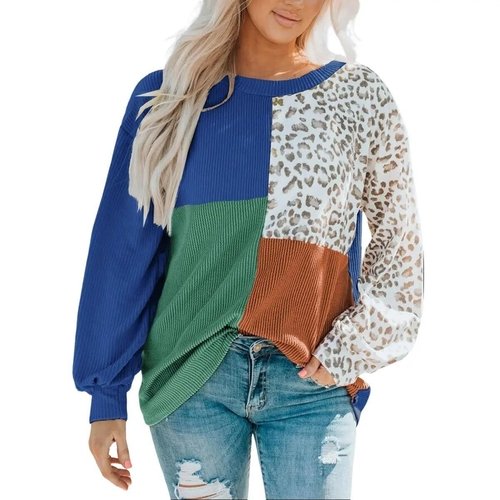 Women’s Casual Colorblock Long Sleeve Sweater - Image 3
