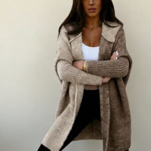 Elena long knit open front cardigan for women