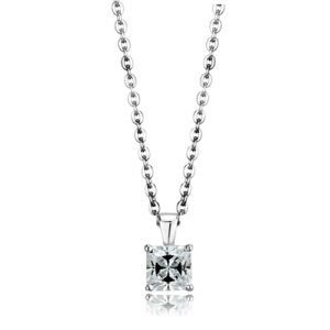925 sterling silver pendant necklace with clear AAA CZ