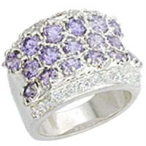 amethyst cz sterling silver ring