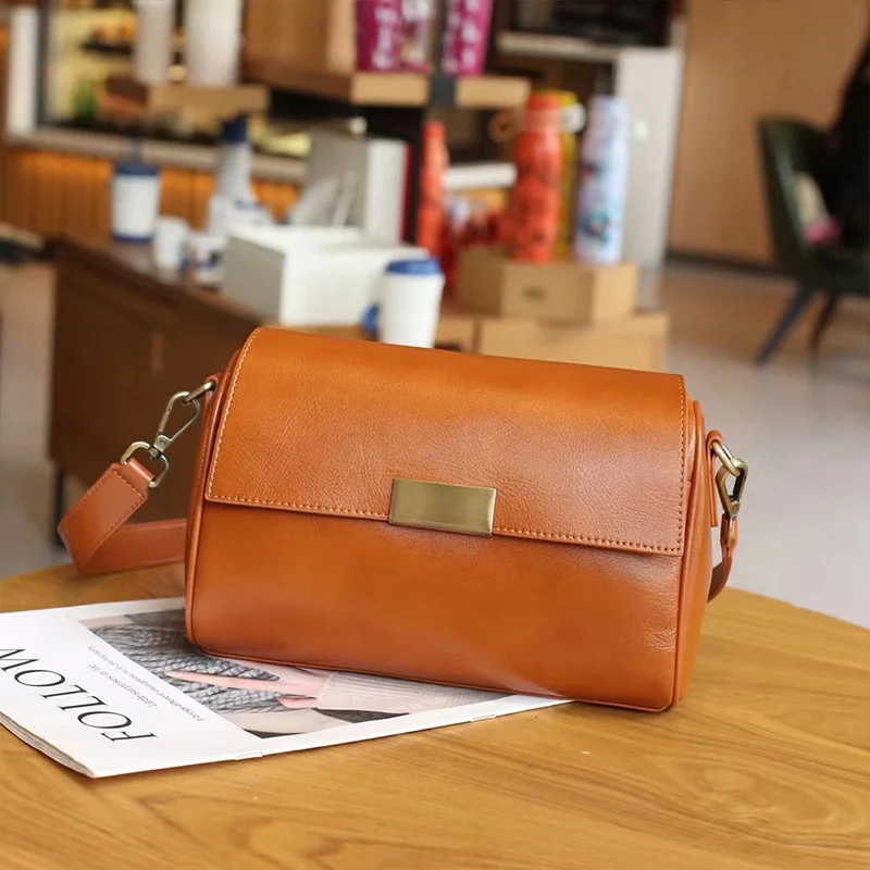 Genuine Leather Vintage Crossbody Shoulder Bag - Image 7