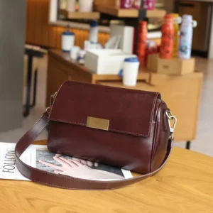 genuine leather vintage crossbody bag for women