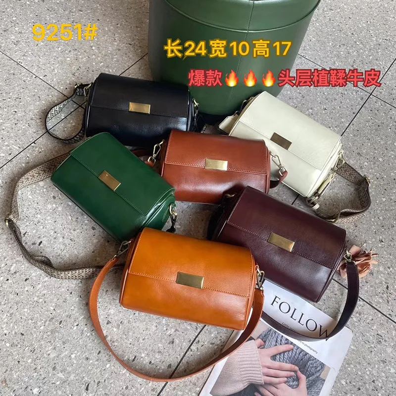 Genuine Leather Vintage Crossbody Shoulder Bag - Image 3