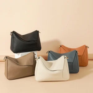 genuine leather crossbody bag for women in neutral colors