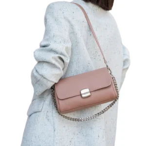 genuine leather small chain crossbody bag for women