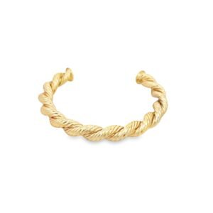 twisted gold filled open bangle minimalist bracelet